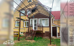 Навес к дому 3 x 3 из поликарбоната