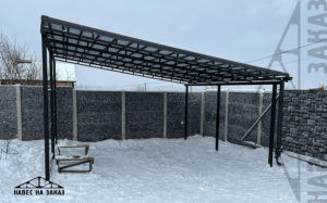 Односкатный навес 6 x 6 из металлочерепицы